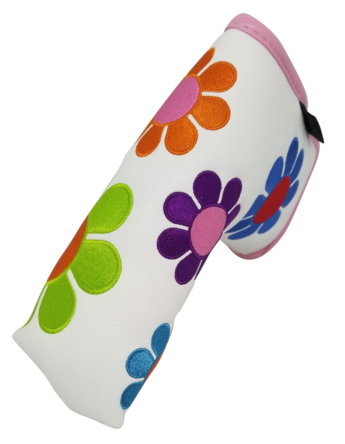 Flower Power Embroidered Blade Putter Cover (White) by ReadyGOLF