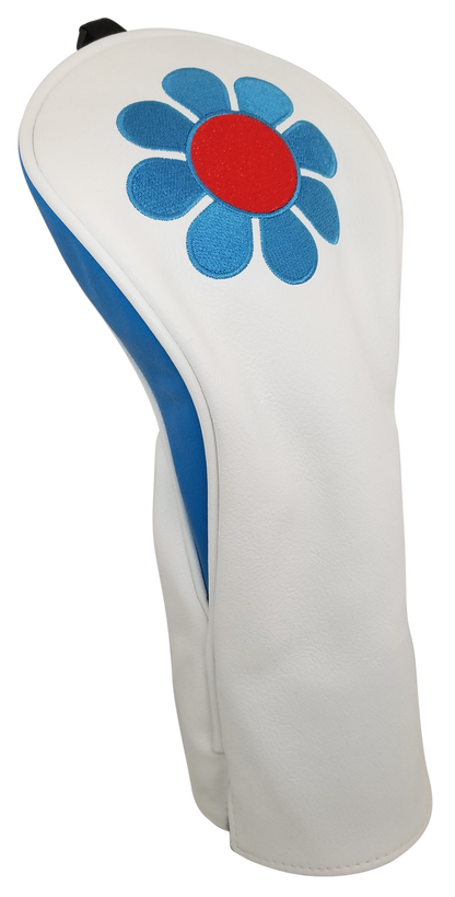 ReadyGolf: Embroidered Fairway Headcover - Flower Child (Blue)