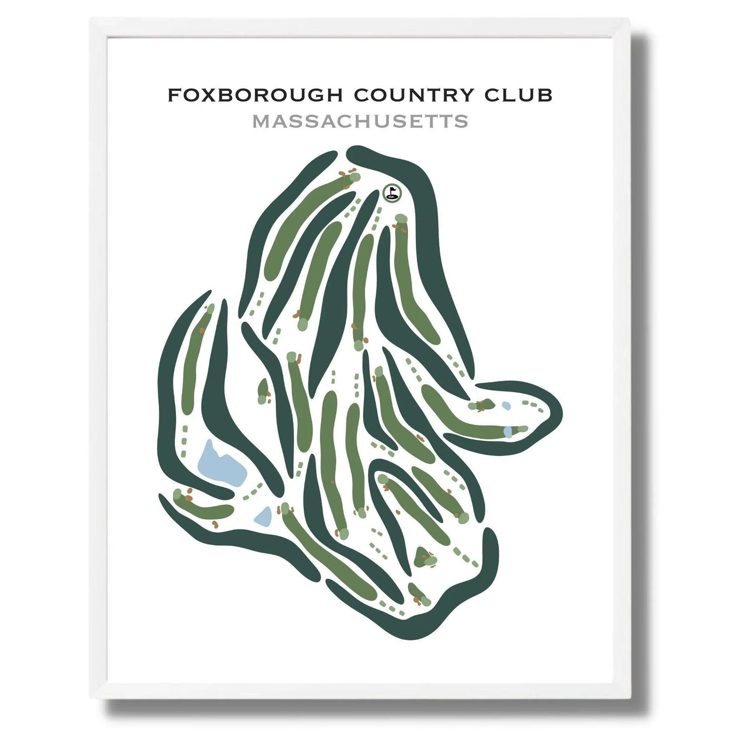 Foxborough Country Club, Massachusetts - Printed Golf Courses