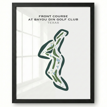 Front Course at Bayou Din Golf Club, Texas - Printed Golf Courses