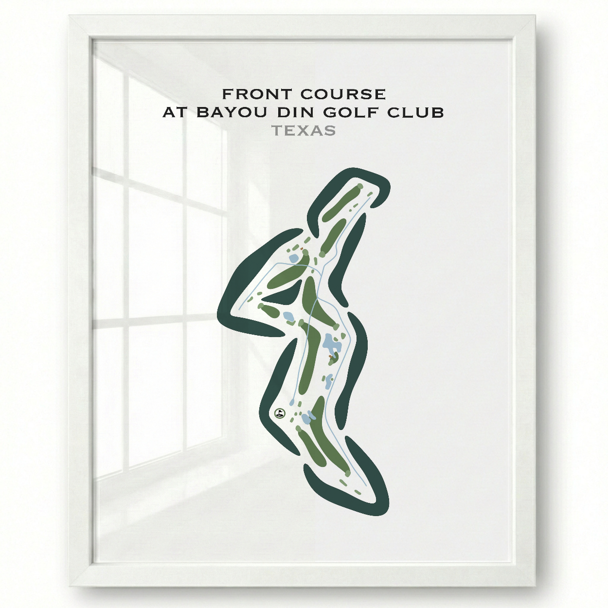 Front Course at Bayou Din Golf Club, Texas - Printed Golf Courses