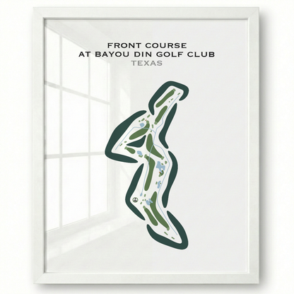 Front Course at Bayou Din Golf Club, Texas - Printed Golf Courses