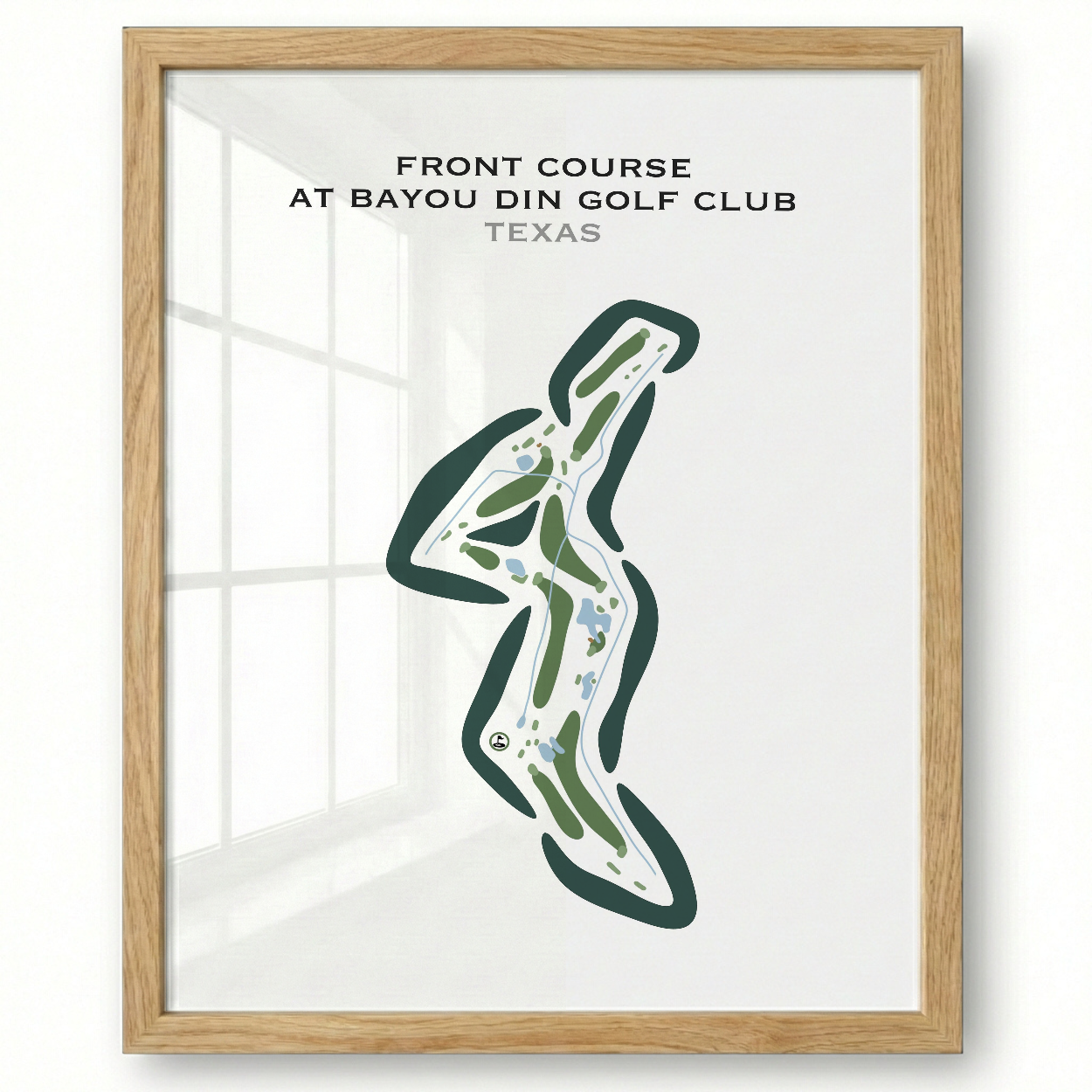 Front Course at Bayou Din Golf Club, Texas - Printed Golf Courses