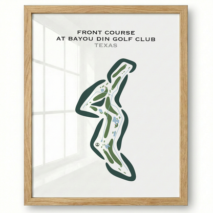 Front Course at Bayou Din Golf Club, Texas - Printed Golf Courses