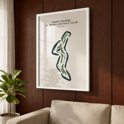 Front Course at Bayou Din Golf Club, Texas - Printed Golf Courses