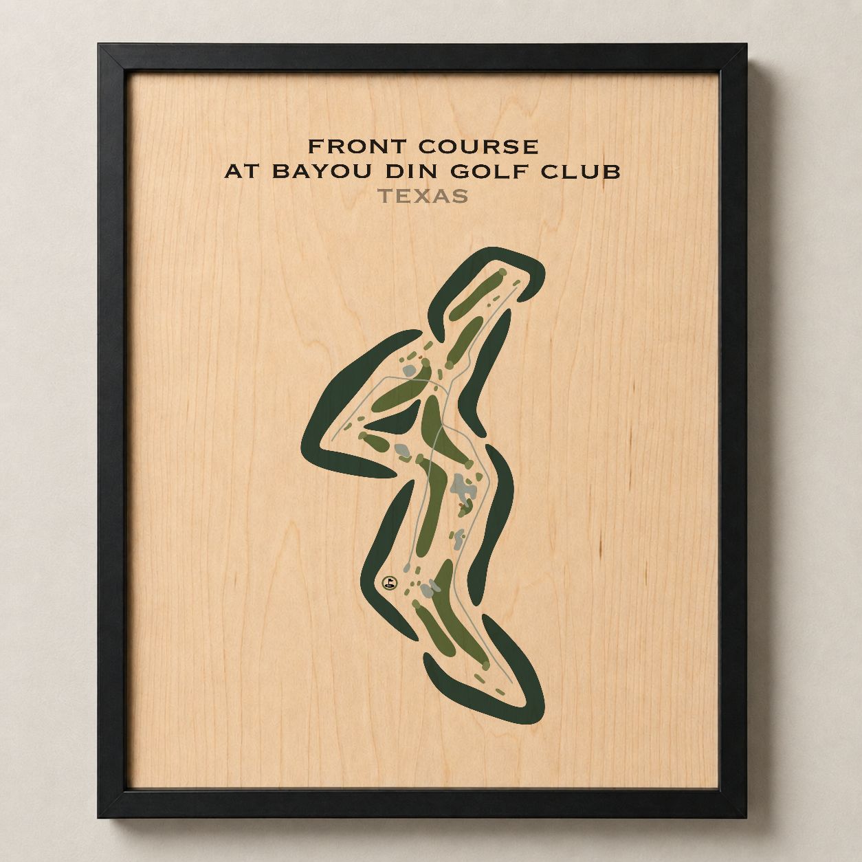 Front Course at Bayou Din Golf Club, Texas - Printed Golf Courses
