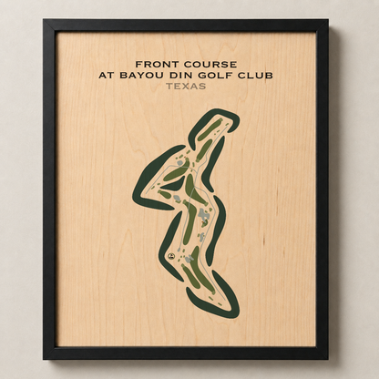 Front Course at Bayou Din Golf Club, Texas - Printed Golf Courses