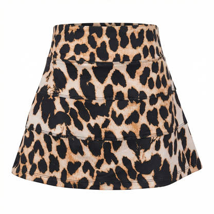 Roar & Score Women's Leopard Print Golf Skort | Performance Golf Skirt