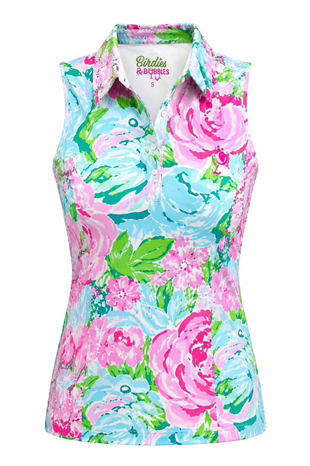 Birdies in Bloom Sleeveless Polo | Women’s Stylish Golf Top | Birdies & Bubbles