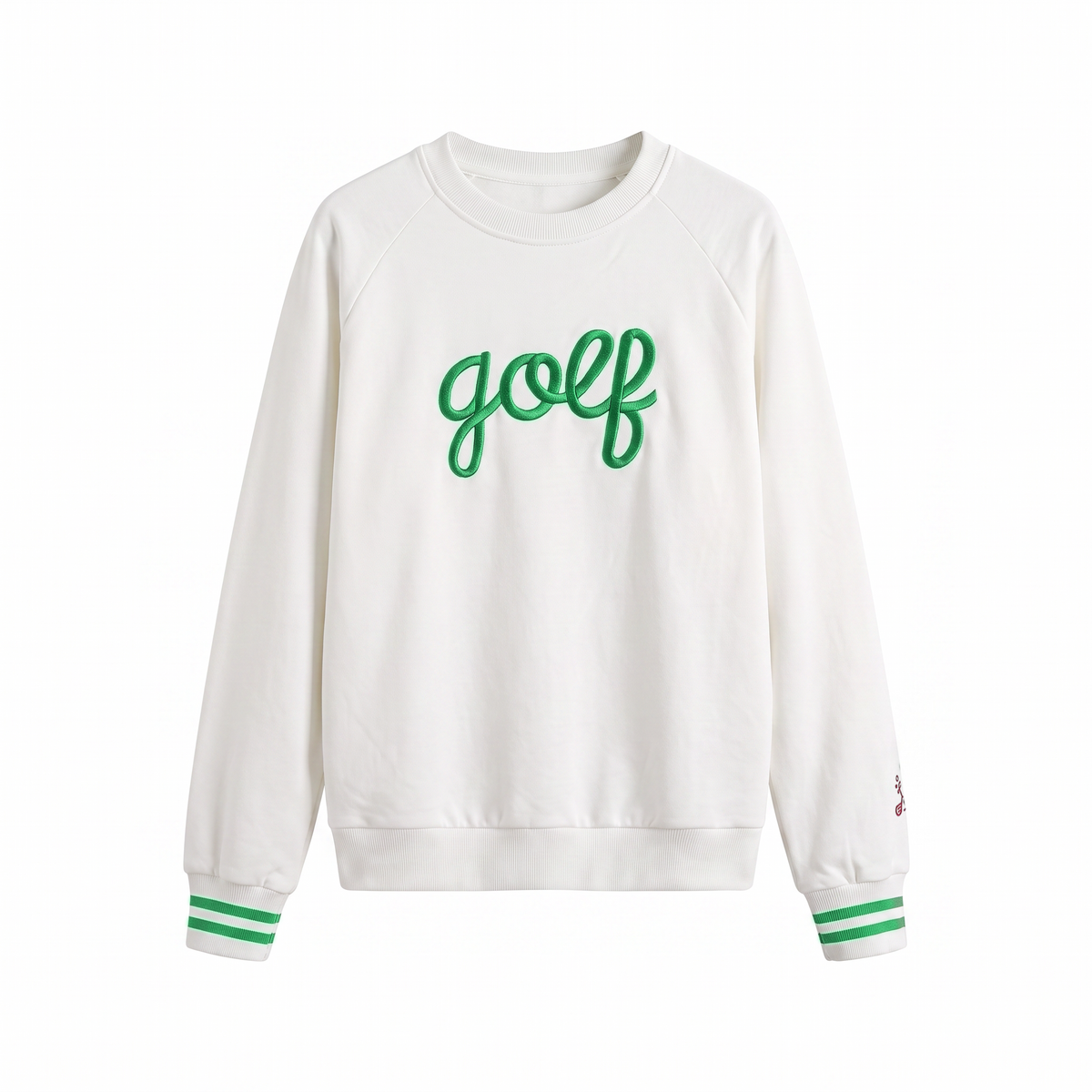 Golf, But Make It Cute Crewneck | Women’s Golf Sweatshirt White/Green | Birdies & Bubbles