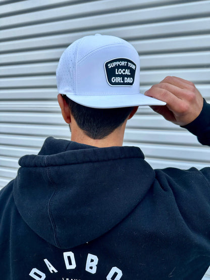 Premium Active Support Your Local Girl Dad PVC Patch Hat (White) - GOLF LEAGUE