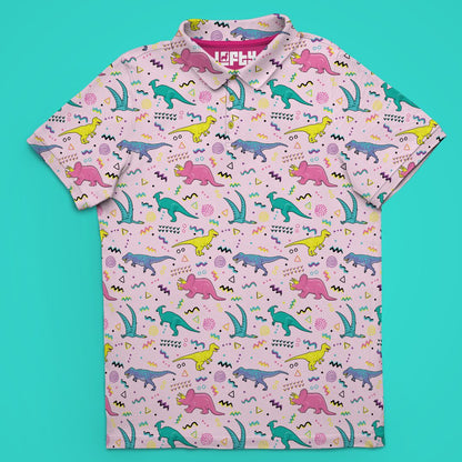 Jurassic Par | Funny Retro Dinosaur Golf Polo for Men (ATHLETIC FIT)