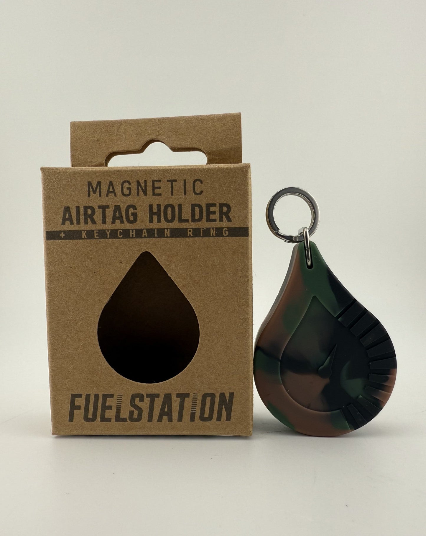 Magnetic AirTag Holder + Keychain Ring