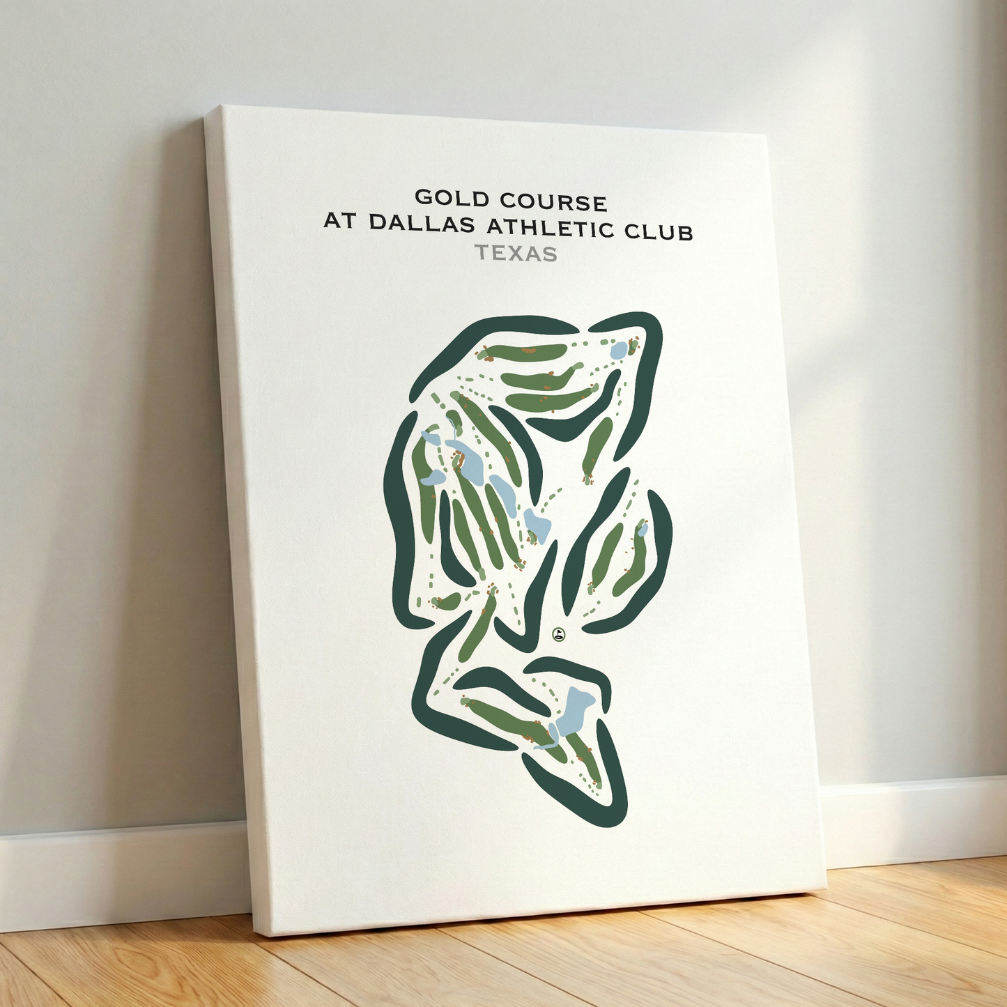 Gold Course at Dallas Athletic Club, Texas - Printed Golf Courses