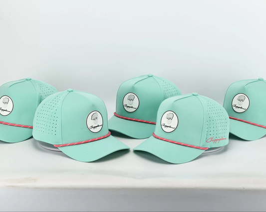 Mint Green Rope Hat - Chippopotamus Pink