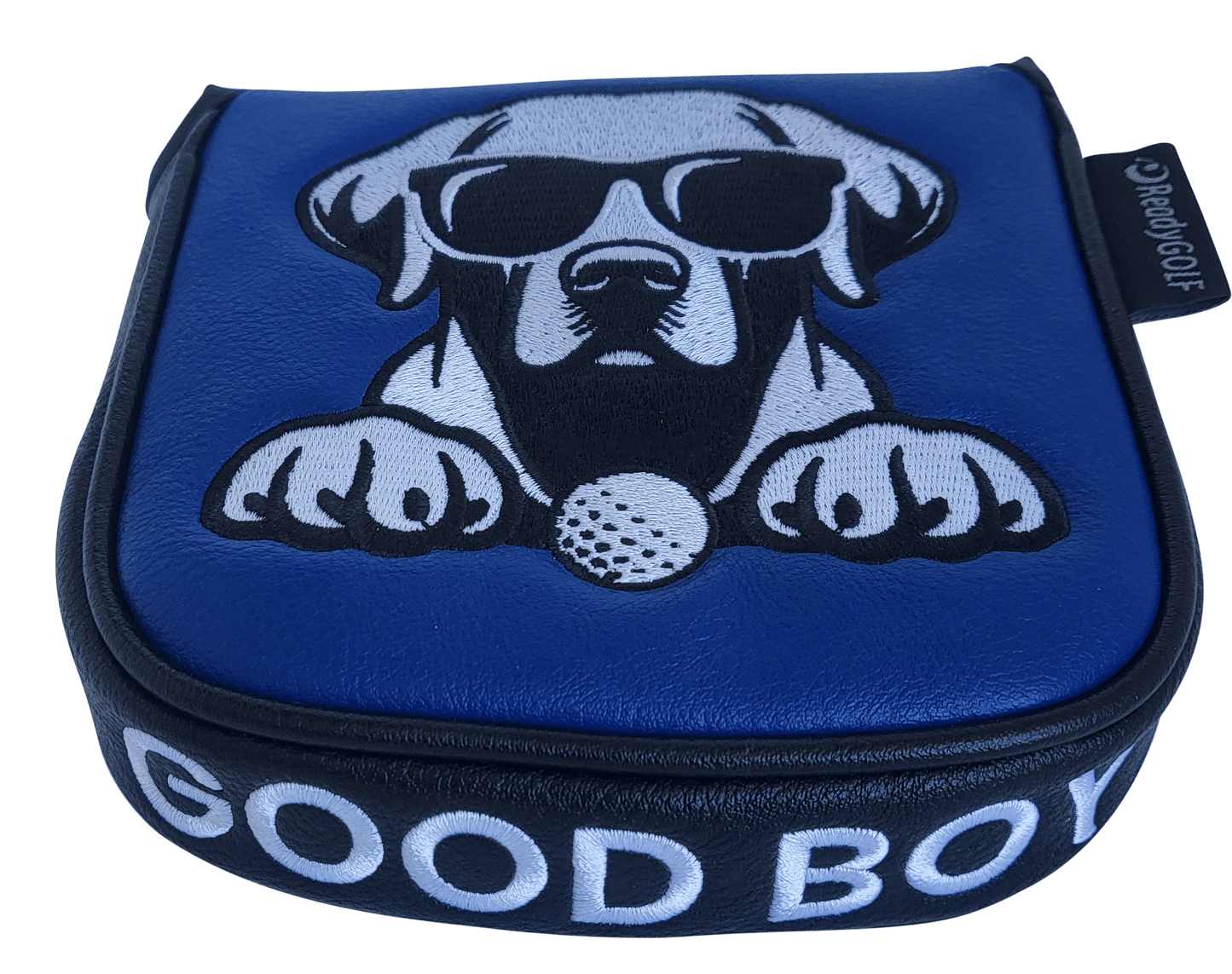 L.A.B. DF2.1 Embroidered Center-Shafted Putter Cover by ReadyGOLF - Good Boy (Black Lab)