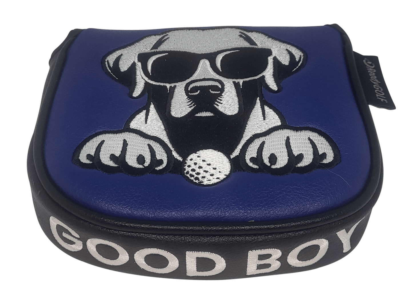 L.A.B. DF3 Embroidered Center-Shafted Putter Cover by ReadyGOLF - Black Lab - Good Boy