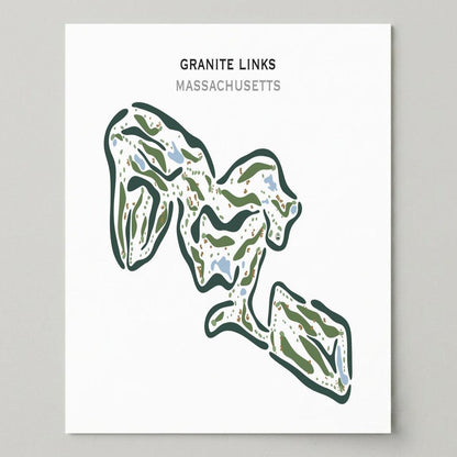Granite Links Golf Club, Quincy, Massachusetts - Printed Golf Courses