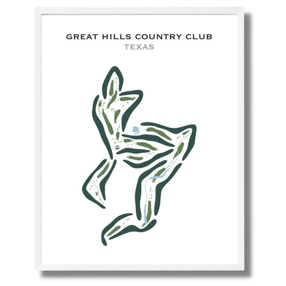 Great Hills Country Club, Texas - Printed Golf Courses