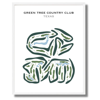 Green Tree Country Club, Texas - Printed Golf Courses
