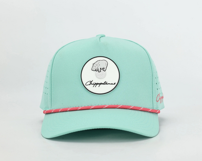 Mint Green Rope Hat - Chippopotamus Pink