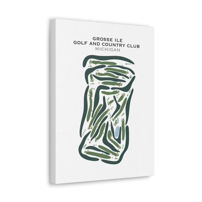 Grosse Ile Golf & Country Club, Michigan - Printed Golf Courses