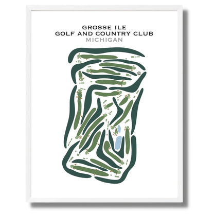 Grosse Ile Golf & Country Club, Michigan - Printed Golf Courses