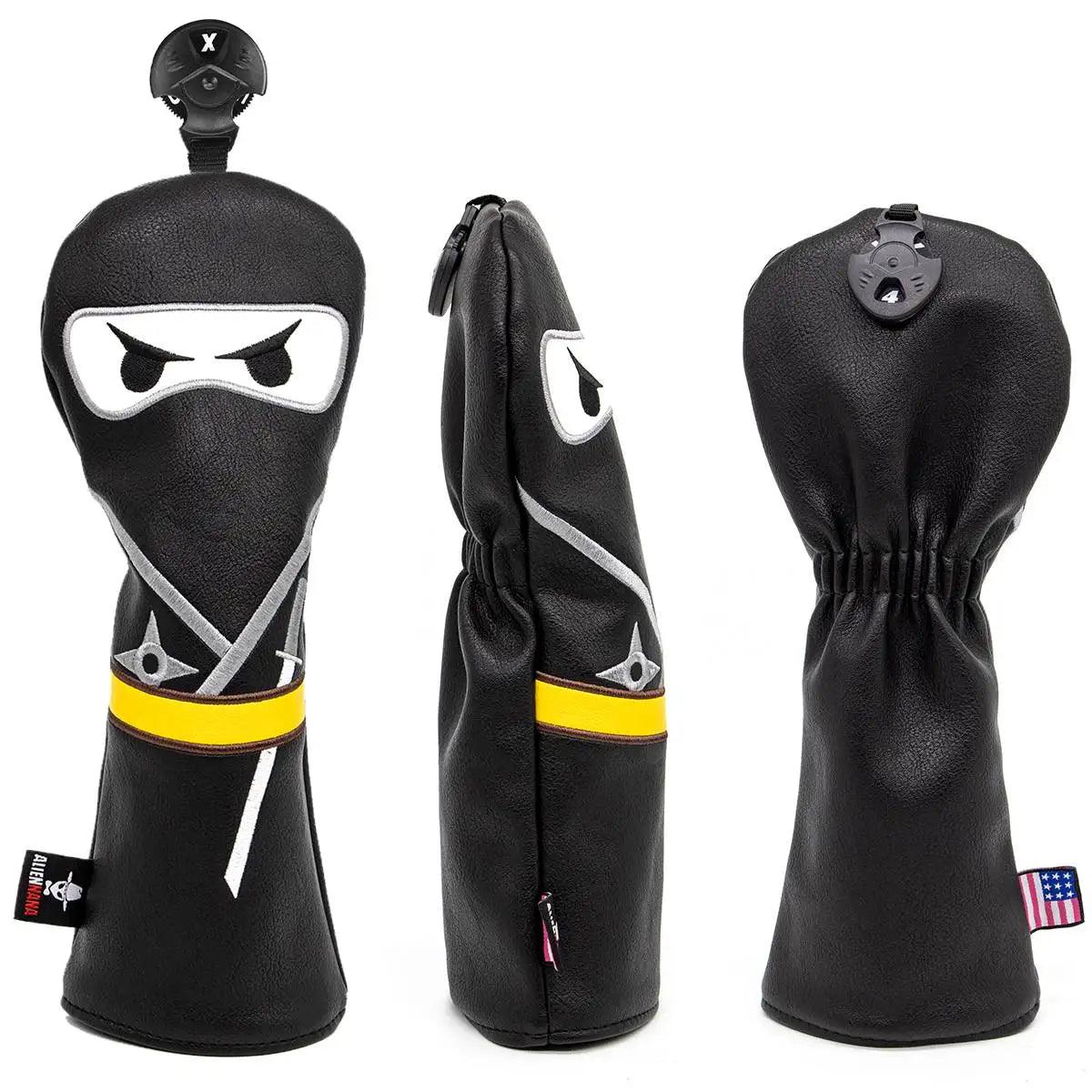 Ninja Golf Club Headcover Set - Driver Headcover, Hybrid Headcover, Fairway Headcover, Iron Covers, Mallet & Blade