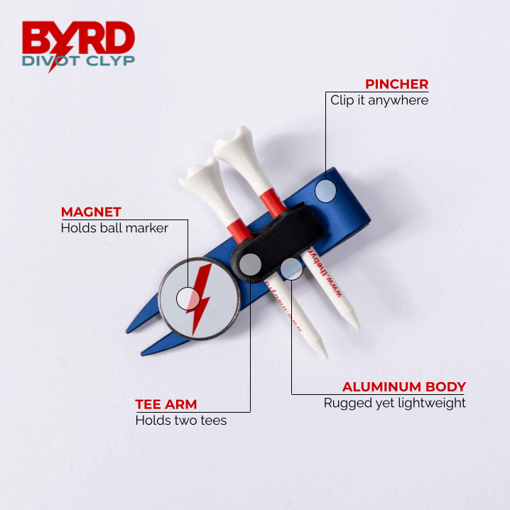 THE BYRD GOLF DIVOT CLYP - Organize Your Golf Gear