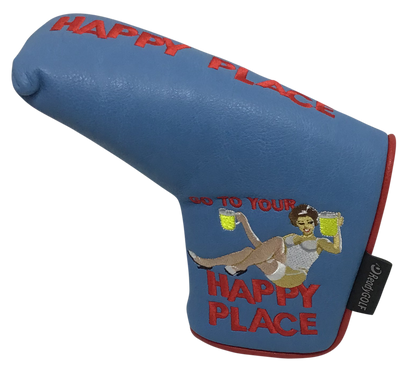 Happy Place Embroidered Putter Cover - Blade by ReadyGOLF