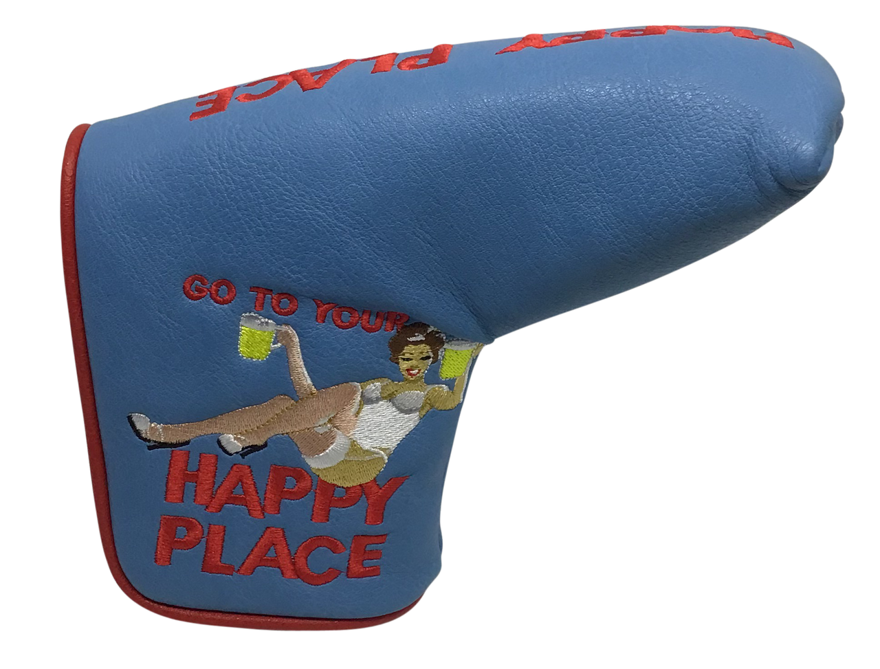 Happy Place Embroidered Putter Cover - Blade by ReadyGOLF