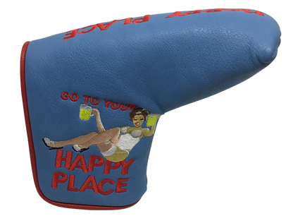 Happy Place Embroidered Putter Cover - Blade by ReadyGOLF