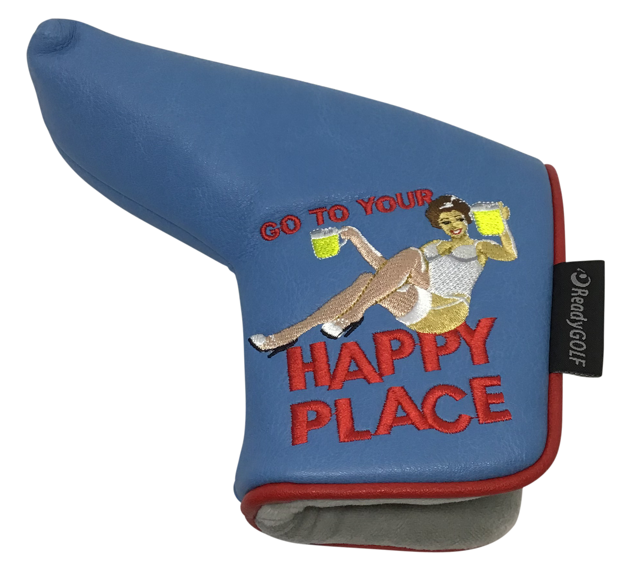 Happy Place Embroidered Putter Cover - Blade by ReadyGOLF