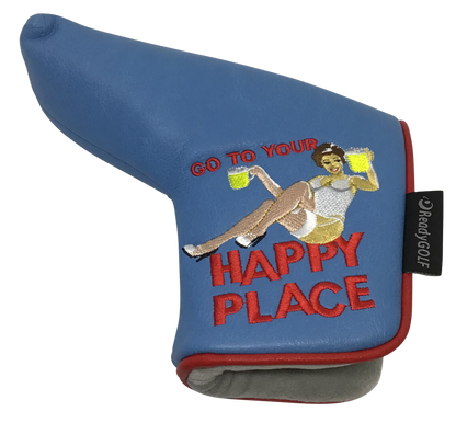 Happy Place Embroidered Putter Cover - Blade by ReadyGOLF