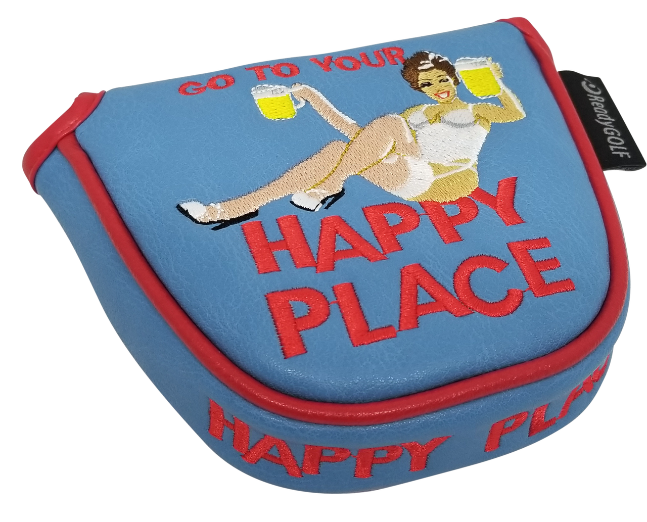 Happy Place Embroidered Putter Cover - Mallet V2