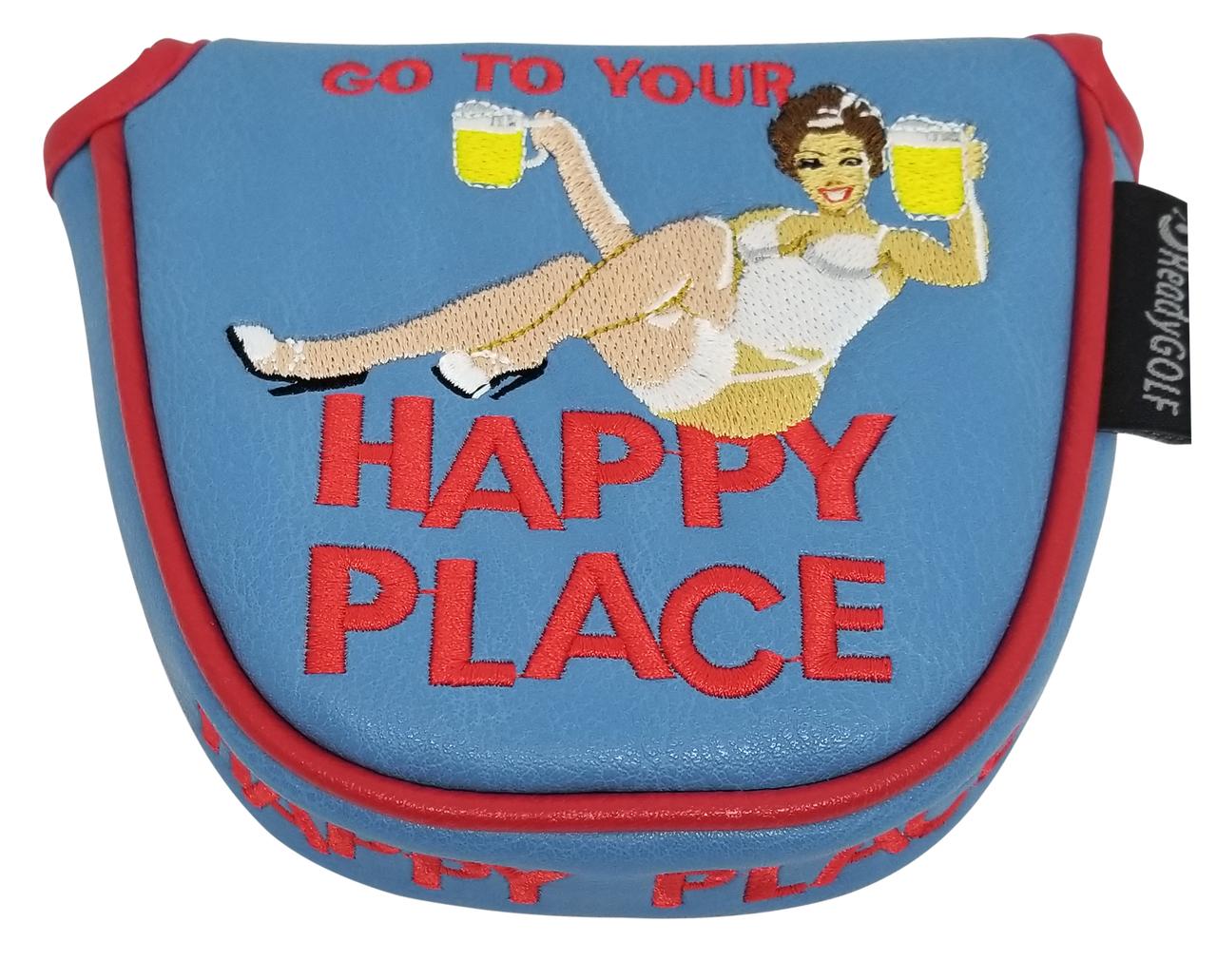 Happy Place Embroidered Putter Cover - Mallet V2