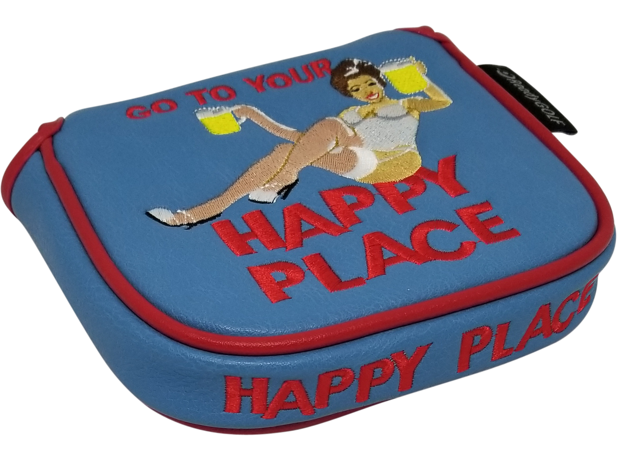 Happy Place Embroidered Putter Cover - XL Mallet