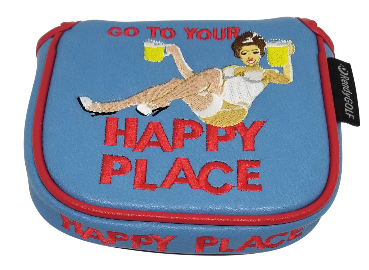 Happy Place Embroidered Putter Cover - XL Mallet