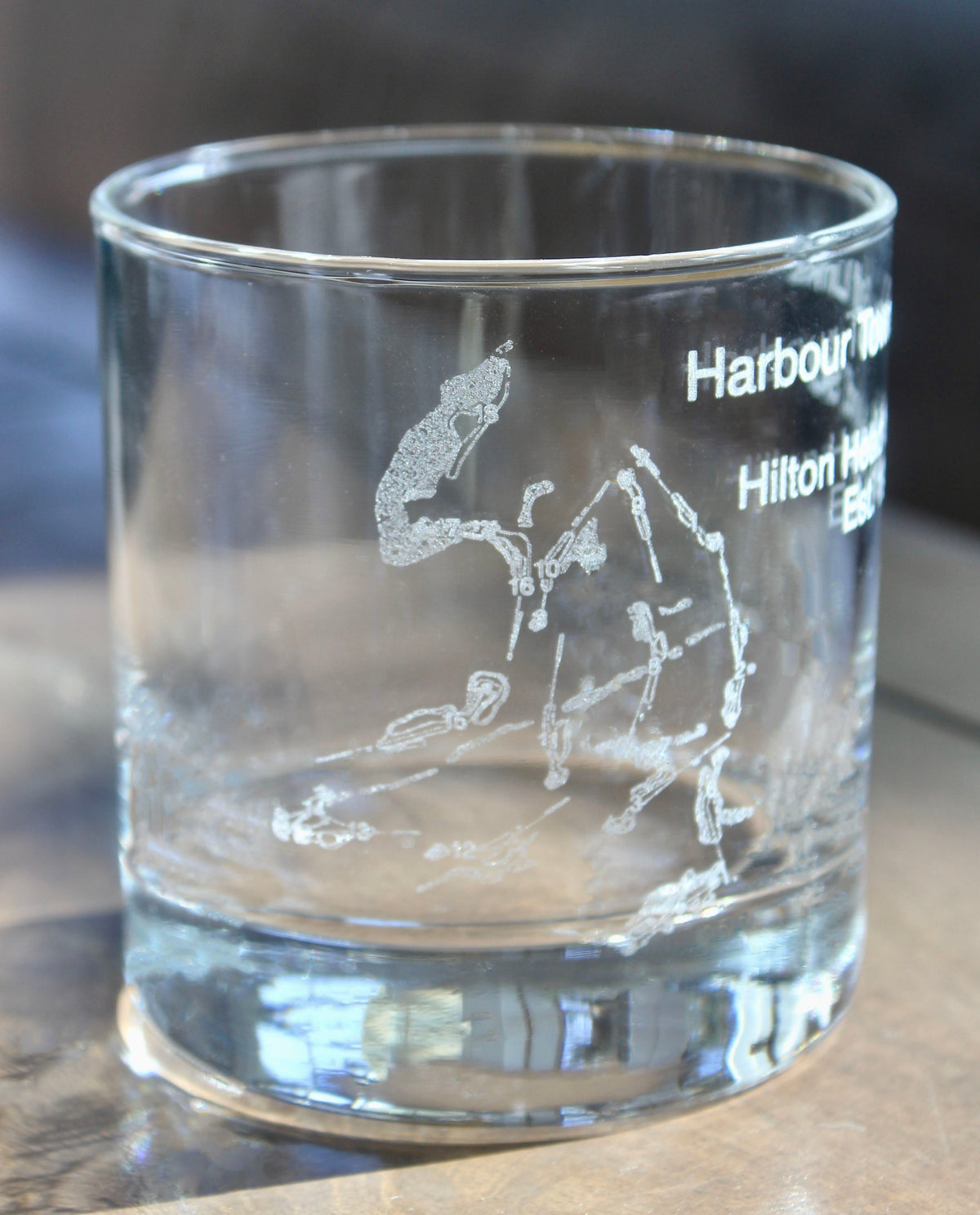 Harbour Town Golf Links - Laser Engraved Golf Course Map Glasses
