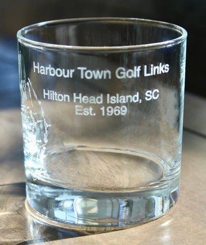 Harbour Town Golf Links - Laser Engraved Golf Course Map Glasses