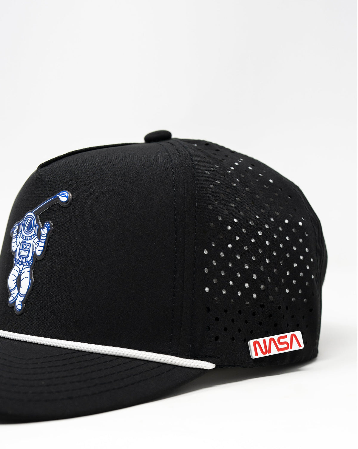 Perforated Rope Hat - Space Golfer - Black