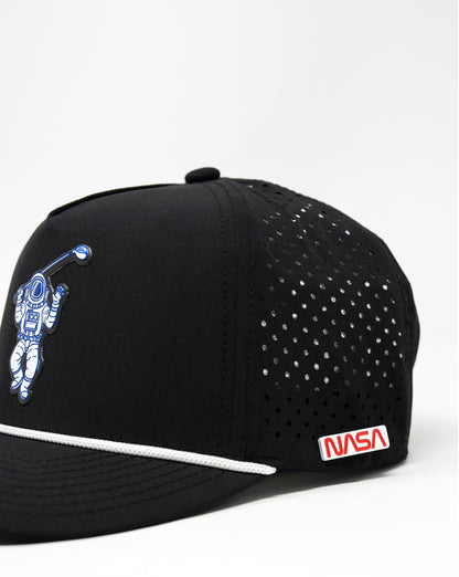 Perforated Rope Hat - Space Golfer - Black