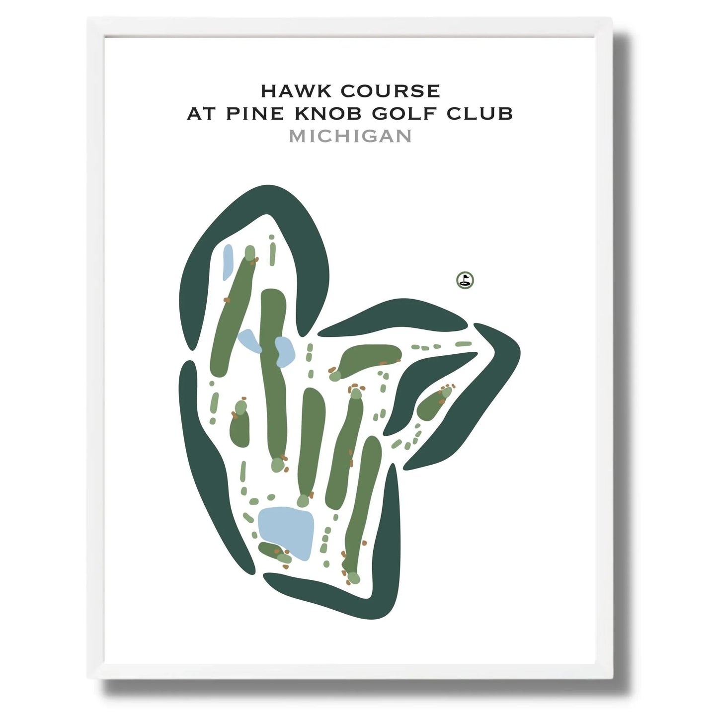 Hawk Course at Pine Knob Golf Club, Clarkston, Michigan - Printed Golf Courses