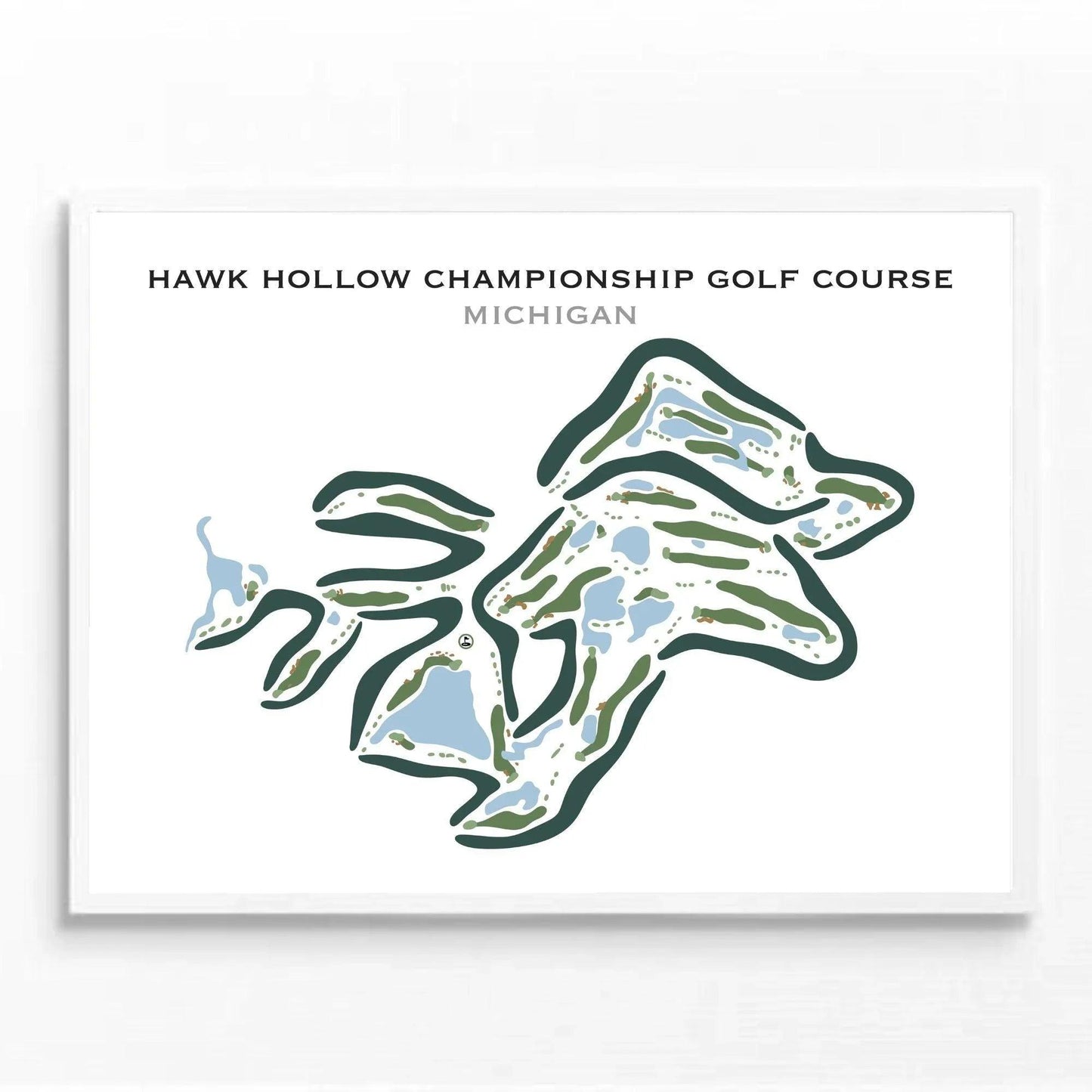 Hawk Hollow Championship Golf Course, Michigan - Printed Golf Courses