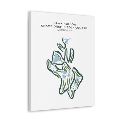 Hawk Hollow Championship Golf Course, Michigan - Printed Golf Courses