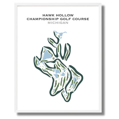 Hawk Hollow Championship Golf Course, Michigan - Printed Golf Courses