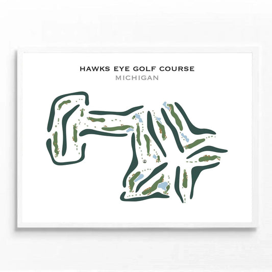 Hawk's Eye Golf Course, Michigan - Printed Golf Course