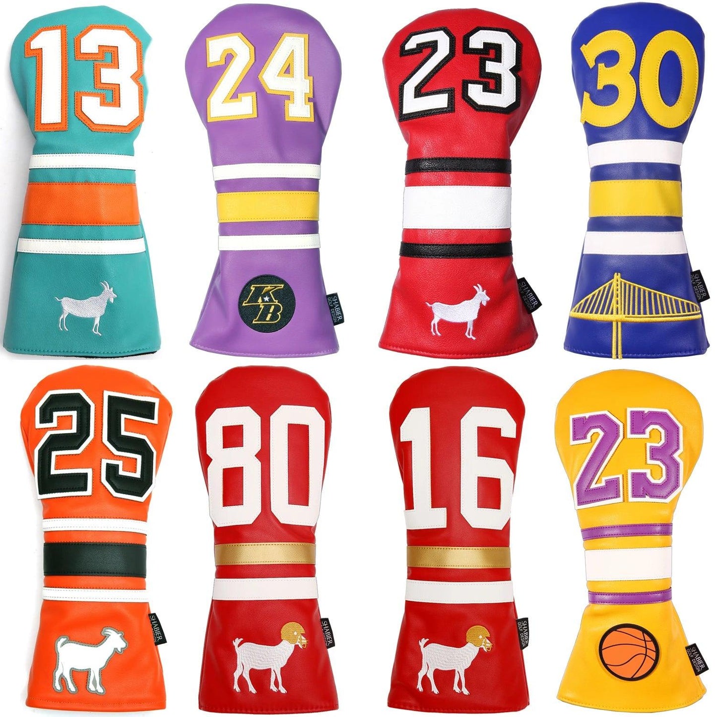 Sport's Legends Golf Headcovers - PU Leather Jersey Style Driver Hybrid Fairway Wood Covers