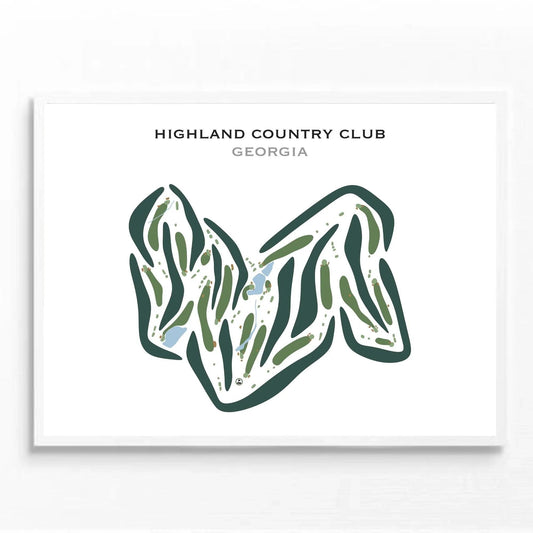 Highland Country Club, Georgia - Printed Golf Courses
