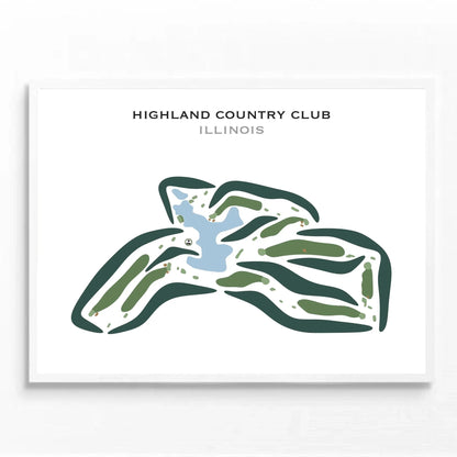 Highland Country Club, Illinois - Printed Golf Courses